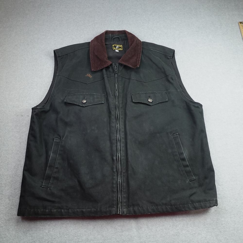 Wyoming Traders Vest Mens XXL Black Western Concealed Carry Canvas Workwear
